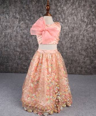 Classy multicoloured embroidered lehenga set 1