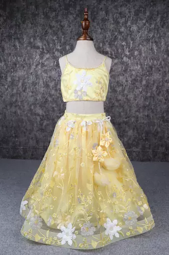 Yellow white beautiful lehenga set