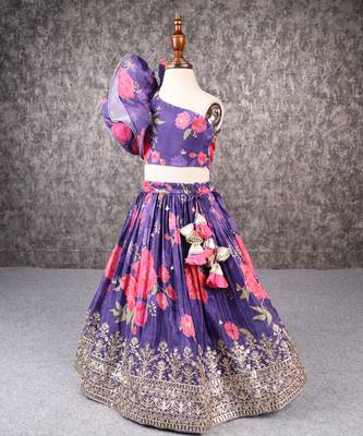 Floweral print lehenga set 3