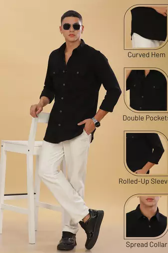 Kuons avenue men's slim fit casual denim shirt | denim shirt for men