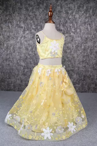 Yellow white beautiful lehenga set