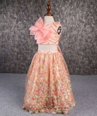 Classy multicoloured embroidered lehenga set 3