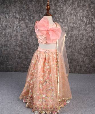 Classy multicoloured embroidered lehenga set 4