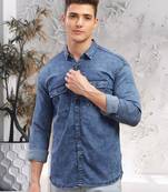 Kuons avenue men's slim fit casual denim shirt | denim shirt for men