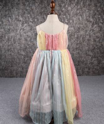 Sequins embroidered multicolour spaghetti strap anarkali 2