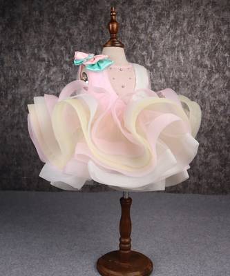 Rainbow shaded stone embellished dress with detachable trail 1