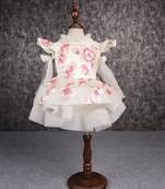 Exquisite sequined off white dress with back knot