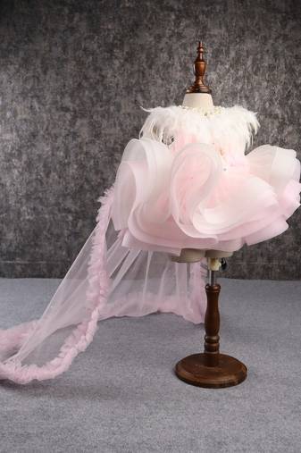 Dual-colour princess net flared dress