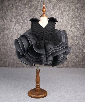 Stylish ruffle net black dress 1