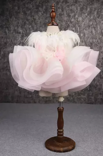 Dual-colour princess net flared dress