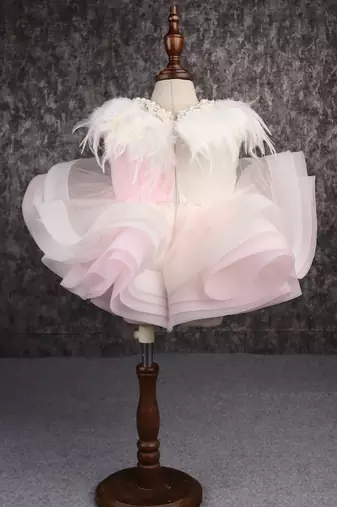 Dual-colour princess net flared dress