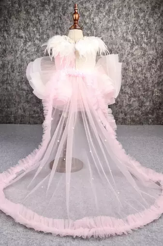 Dual-colour princess net flared dress