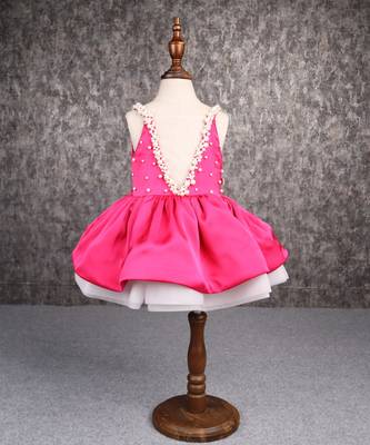 Exquisite magenta dress with detachable bow 1