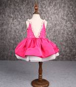 Exquisite magenta dress with detachable bow