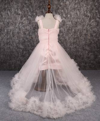 Butterfly adorned pink trail gown 2
