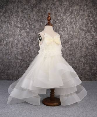 Stylish off white trail dress with bowie pearl string hair clip 5