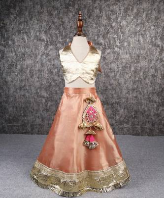 Halter neck stylish top and lehenga set 1