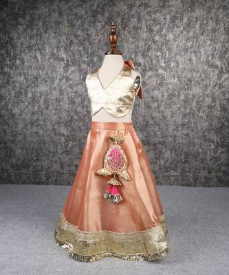 Halter neck stylish top and lehenga set 3