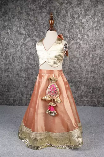 Halter neck stylish top and lehenga set