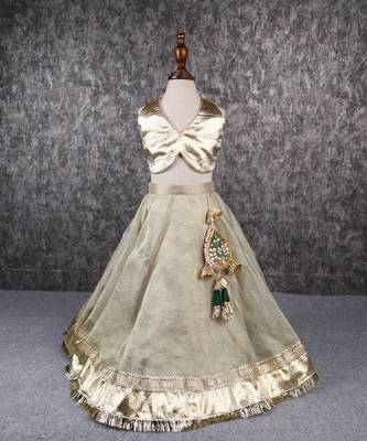 Halter neck stylish top and lehenga set 4