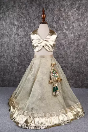 Halter neck stylish top and lehenga set
