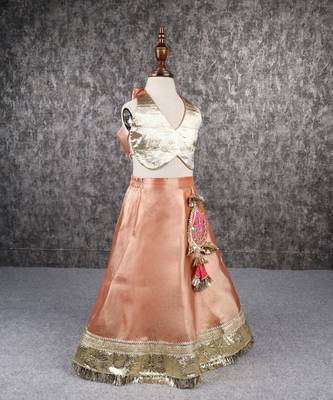Halter neck stylish top and lehenga set 4