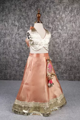 Halter neck stylish top and lehenga set