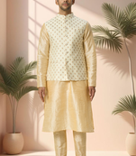 White jacket kurta for men"s