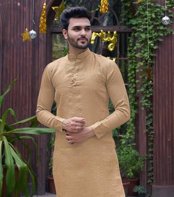 Bansari beige couple set saree with kurta 5