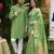 Hunny green silk couple wear saree with kurta
