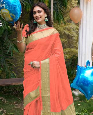 Hunny peach silk couple wear saree with kurta 4