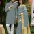 Hunny grey silk couple wear saree with kurta