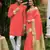 Hunny pink silk couple wear saree with kurta