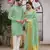Bansari sea green couple set saree with kurta