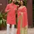 Coral silk couple wear saree with kurta