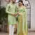 Mint Green Festive Couple's Set with Subtle Weave | Coordinated Ethnic Wear for Celebrations