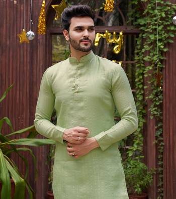 Mint Green Festive Couple's Set with Subtle Weave | Coordinated Ethnic Wear for Celebrations 5