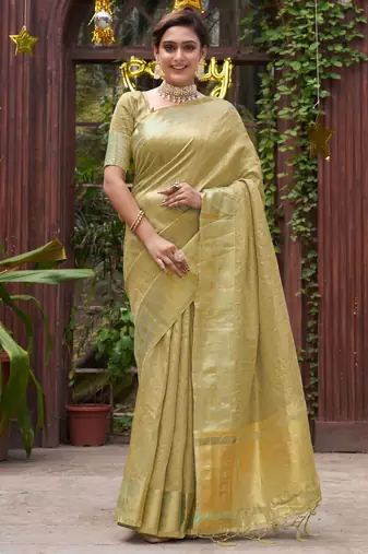 Bansari golden couple set saree with kurta