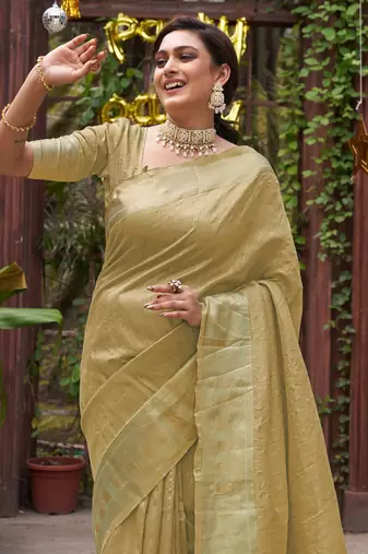 Bansari golden couple set saree with kurta
