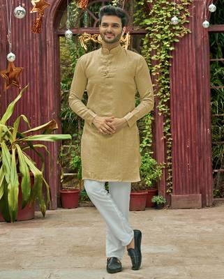 Bansari golden couple set saree with kurta 5