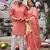 Sumitra pink silk couple wear saree with kurta
