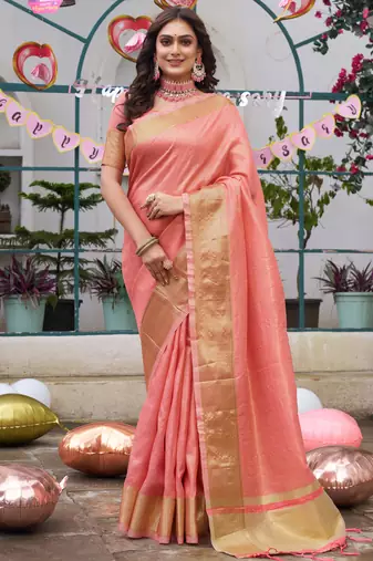 Sumitra pink silk couple wear saree with kurta