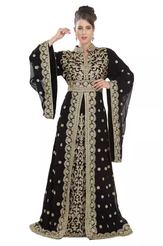 Arabian Djellaba Maxi Embroidered Dress
