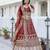 Satin Embroidery with Golden Sequin work Lehenga Choli with Dupatta - Bridal Choli for Women