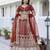 Satin Embroidery with Golden Sequin work Lehenga Choli with Dupatta - Bridal Choli for Women