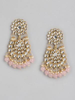   Kundan & Pink Pearl Beaded Jewellery Set With Mangtikka 5