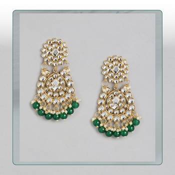 Green Pearl Kundan Heavy Indian Choker Set For Women 4