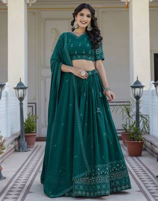 Georgette Embroidery work Lehenga Choli with Dupatta for Women 1