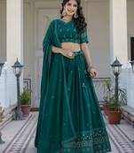 Trendmalls Georgette Embroidery work Lehenga Choli with Dupatta for Women