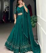 Georgette Embroidery work Lehenga Choli with Dupatta for Women